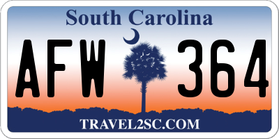 SC license plate AFW364