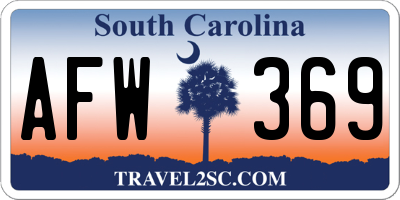 SC license plate AFW369