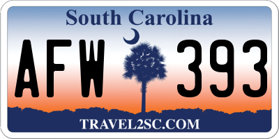 SC license plate AFW393