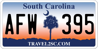 SC license plate AFW395