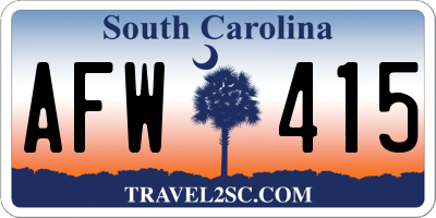 SC license plate AFW415
