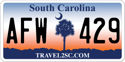 SC license plate AFW429