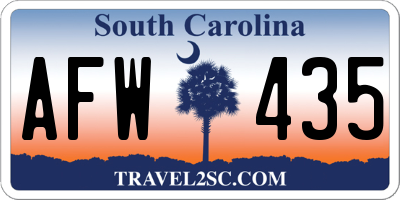 SC license plate AFW435