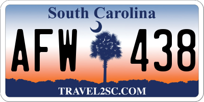 SC license plate AFW438