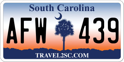 SC license plate AFW439