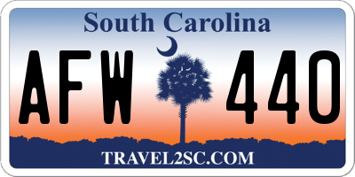 SC license plate AFW440
