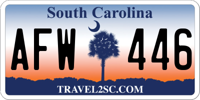 SC license plate AFW446