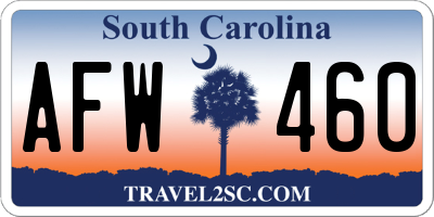 SC license plate AFW460