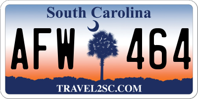 SC license plate AFW464
