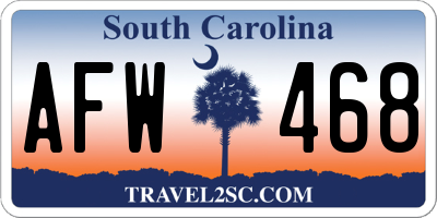 SC license plate AFW468