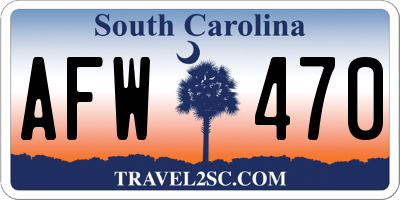 SC license plate AFW470
