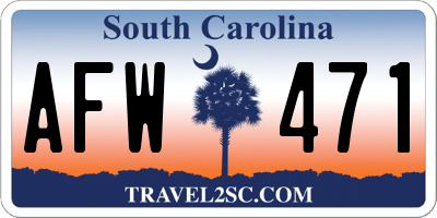 SC license plate AFW471