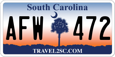 SC license plate AFW472