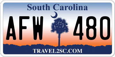 SC license plate AFW480