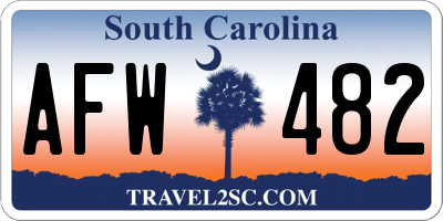 SC license plate AFW482