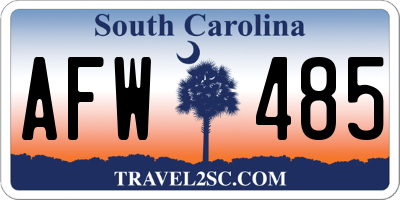 SC license plate AFW485