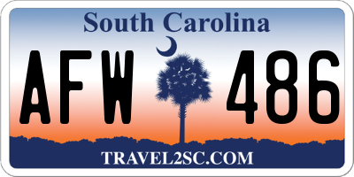 SC license plate AFW486