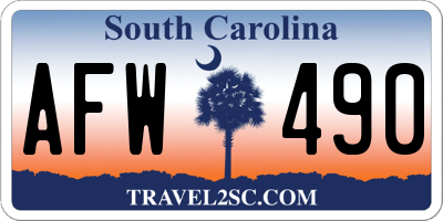 SC license plate AFW490