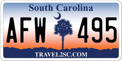 SC license plate AFW495