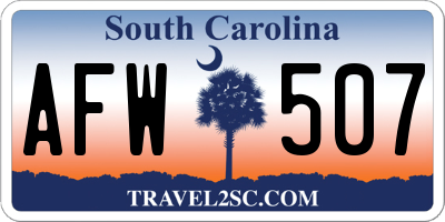 SC license plate AFW507