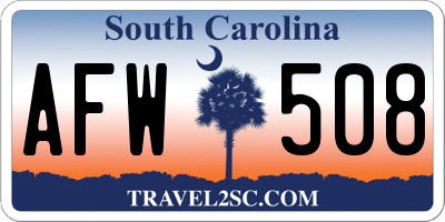 SC license plate AFW508