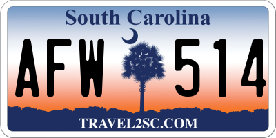SC license plate AFW514
