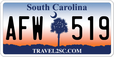 SC license plate AFW519