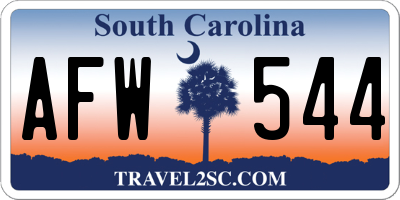 SC license plate AFW544
