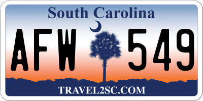 SC license plate AFW549