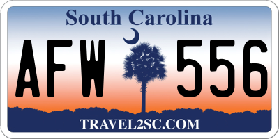 SC license plate AFW556