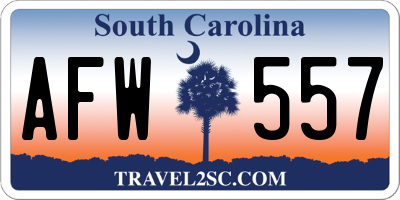 SC license plate AFW557