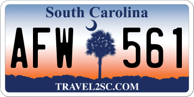 SC license plate AFW561