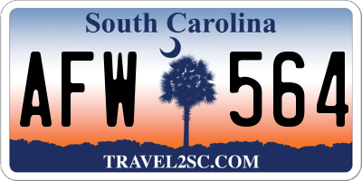 SC license plate AFW564
