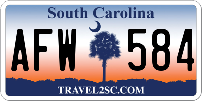SC license plate AFW584