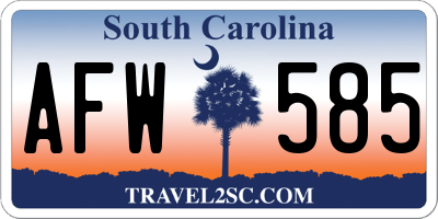 SC license plate AFW585