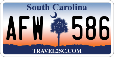 SC license plate AFW586