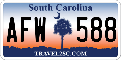 SC license plate AFW588