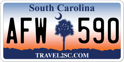 SC license plate AFW590