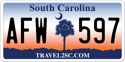 SC license plate AFW597