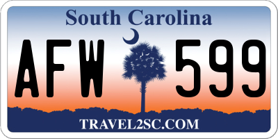 SC license plate AFW599