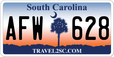 SC license plate AFW628