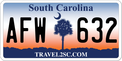 SC license plate AFW632