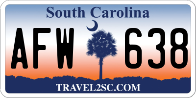 SC license plate AFW638