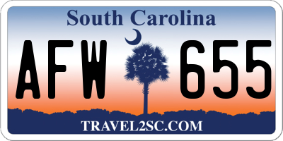 SC license plate AFW655
