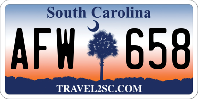 SC license plate AFW658