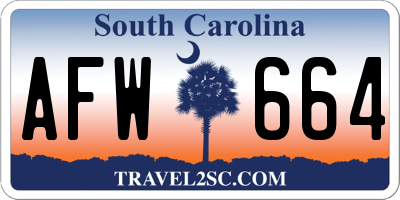 SC license plate AFW664