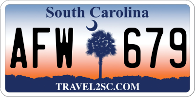 SC license plate AFW679