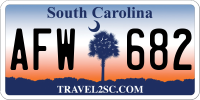 SC license plate AFW682