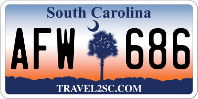 SC license plate AFW686