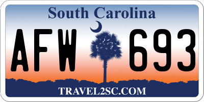 SC license plate AFW693